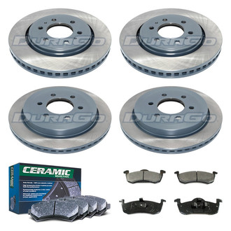 DuraGo® - Titanium Series Plain Front and Rear Brake Kit with Ceramic Pads