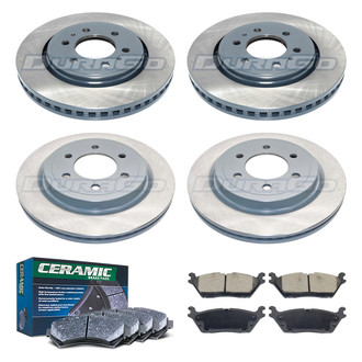 DuraGo® - Titanium Series Plain Front and Rear Brake Kit with Ceramic Pads