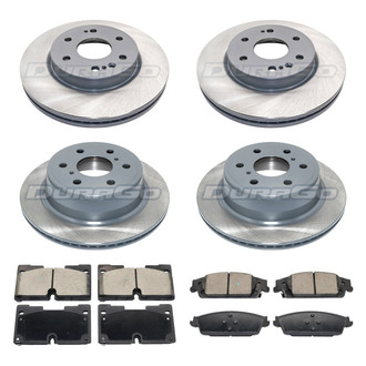DuraGo® - Titanium Series Plain Front and Rear Brake Kit with Ceramic Pads