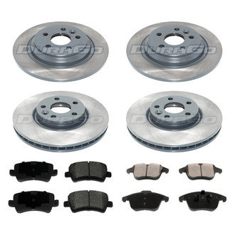DuraGo® - Titanium Series Plain Front and Rear Brake Kit with Ceramic Pads