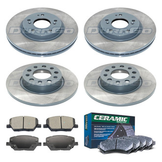 DuraGo® - Titanium Series Plain Front and Rear Brake Kit with Ceramic Pads