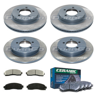 DuraGo® - Titanium Series Plain Front and Rear Brake Kit with Ceramic Pads