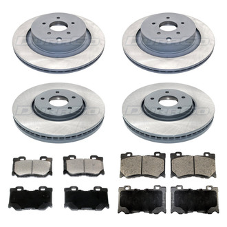 DuraGo® - Titanium Series Plain Front and Rear Brake Kit with Ceramic Pads