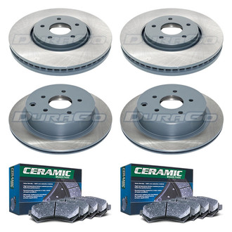 DuraGo® - Titanium Series Plain Front and Rear Brake Kit with Ceramic Pads