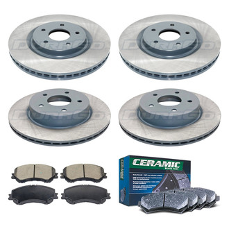 DuraGo® - Titanium Series Plain Front and Rear Brake Kit with Ceramic Pads