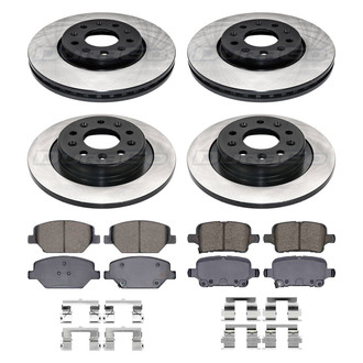 DuraGo® - Electrophoretic Coated Plain Front and Rear Brake Kit with Ceramic Pads
