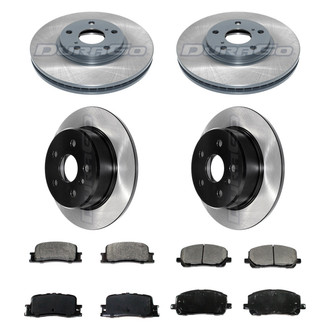 DuraGo® - Electrophoretic Coated Plain Front and Rear Brake Kit with Ceramic Pads