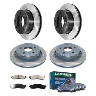 DuraGo® - Electrophoretic Coated Plain Front and Rear Brake Kit with Ceramic Pads