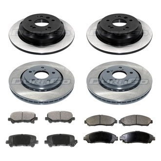 DuraGo® - Electrophoretic Coated Plain Front and Rear Brake Kit with Ceramic Pads