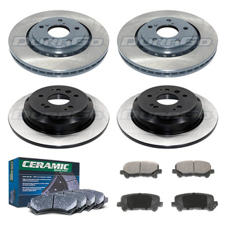 DuraGo® - Electrophoretic Coated Plain Front and Rear Brake Kit with Ceramic Pads