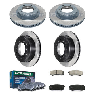 DuraGo® - Electrophoretic Coated Plain Front and Rear Brake Kit with Ceramic Pads