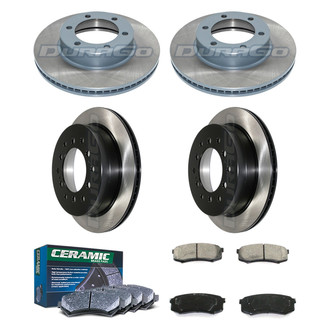 DuraGo® - Electrophoretic Coated Plain Front and Rear Brake Kit with Ceramic Pads