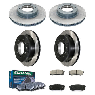 DuraGo® - Electrophoretic Coated Plain Front and Rear Brake Kit with Ceramic Pads