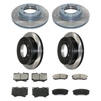 DuraGo® - Electrophoretic Coated Plain Front and Rear Brake Kit with Ceramic Pads