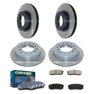 DuraGo® - Electrophoretic Coated Plain Front and Rear Brake Kit with Ceramic Pads