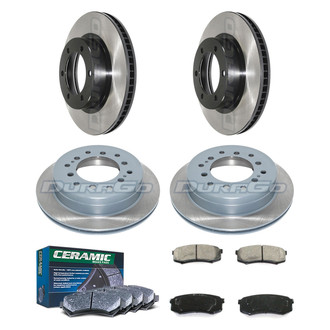 DuraGo® - Electrophoretic Coated Plain Front and Rear Brake Kit with Ceramic Pads