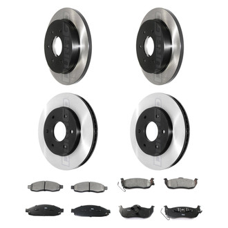 DuraGo® - Electrophoretic Coated Plain Front and Rear Brake Kit with Ceramic Pads