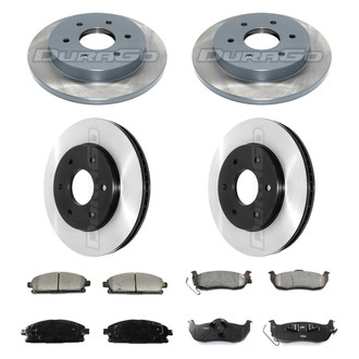 DuraGo® - Electrophoretic Coated Plain Front and Rear Brake Kit with Ceramic Pads