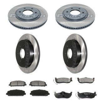 DuraGo® - Electrophoretic Coated Plain Front and Rear Brake Kit with Ceramic Pads