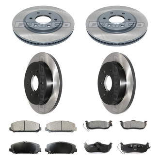 DuraGo® - Electrophoretic Coated Plain Front and Rear Brake Kit with Ceramic Pads