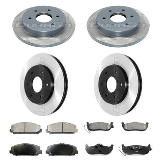 DuraGo® - Electrophoretic Coated Plain Front and Rear Brake Kit with Ceramic Pads