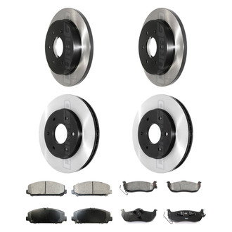 DuraGo® - Electrophoretic Coated Plain Front and Rear Brake Kit with Ceramic Pads