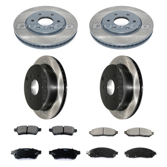 DuraGo® - Electrophoretic Coated Plain Front and Rear Brake Kit with Ceramic Pads