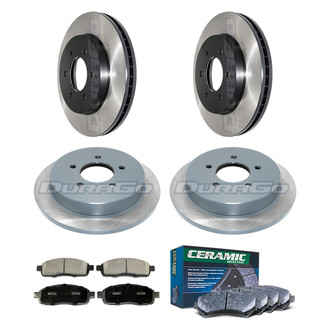 DuraGo® - Electrophoretic Coated Plain Front and Rear Brake Kit with Ceramic Pads