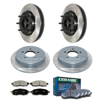 DuraGo® - Electrophoretic Coated Plain Front and Rear Brake Kit with Ceramic Pads
