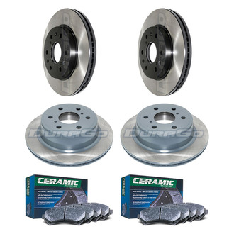 DuraGo® - Electrophoretic Coated Plain Front and Rear Brake Kit with Ceramic Pads