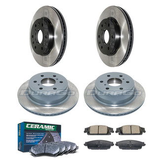 DuraGo® - Electrophoretic Coated Plain Front and Rear Brake Kit with Ceramic Pads