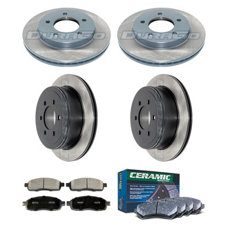 DuraGo® - Electrophoretic Coated Plain Front and Rear Brake Kit with Ceramic Pads