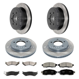 DuraGo® - Electrophoretic Coated Plain Front and Rear Brake Kit with Ceramic Pads