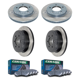 DuraGo® - Electrophoretic Coated Plain Front and Rear Brake Kit with Ceramic Pads