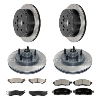 DuraGo® - Electrophoretic Coated Plain Front and Rear Brake Kit with Ceramic Pads