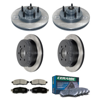 DuraGo® - Electrophoretic Coated Plain Front and Rear Brake Kit with Ceramic Pads