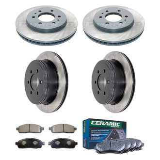 DuraGo® - Electrophoretic Coated Plain Front and Rear Brake Kit with Ceramic Pads