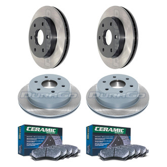 DuraGo® - Electrophoretic Coated Plain Front and Rear Brake Kit with Ceramic Pads
