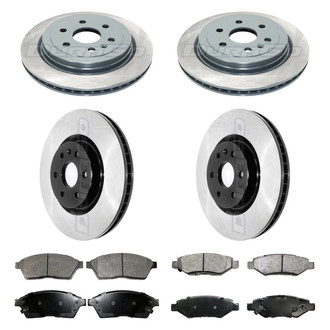 DuraGo® - Electrophoretic Coated Plain Front and Rear Brake Kit with Ceramic Pads