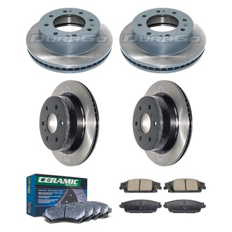 DuraGo® - Electrophoretic Coated Plain Front and Rear Brake Kit with Ceramic Pads