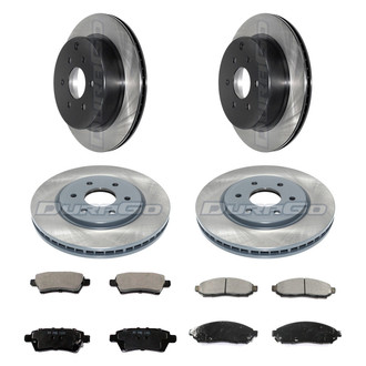 DuraGo® - Electrophoretic Coated Plain Front and Rear Brake Kit with Ceramic Pads