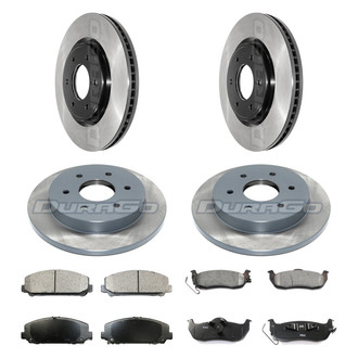 DuraGo® - Electrophoretic Coated Plain Front and Rear Brake Kit with Ceramic Pads
