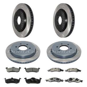 DuraGo® - Electrophoretic Coated Plain Front and Rear Brake Kit with Ceramic Pads