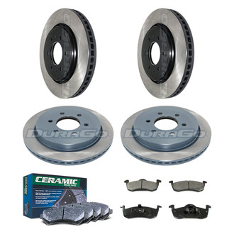 DuraGo® - Electrophoretic Coated Plain Front and Rear Brake Kit with Ceramic Pads