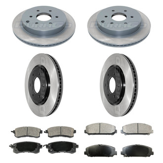 DuraGo® - Electrophoretic Coated Plain Front and Rear Brake Kit with Ceramic Pads