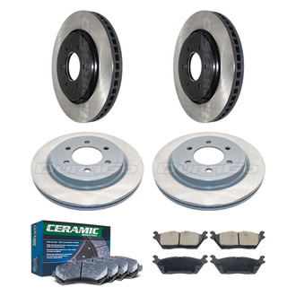 DuraGo® - Electrophoretic Coated Plain Front and Rear Brake Kit with Ceramic Pads
