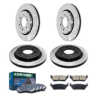 DuraGo® - Electrophoretic Coated Plain Front and Rear Brake Kit with Ceramic Pads