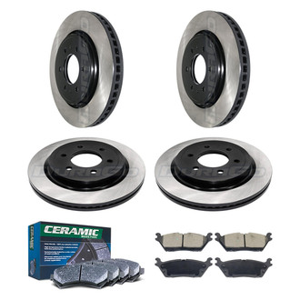 DuraGo® - Electrophoretic Coated Plain Front and Rear Brake Kit with Ceramic Pads