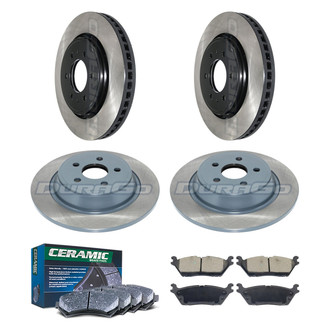 DuraGo® - Electrophoretic Coated Plain Front and Rear Brake Kit with Ceramic Pads