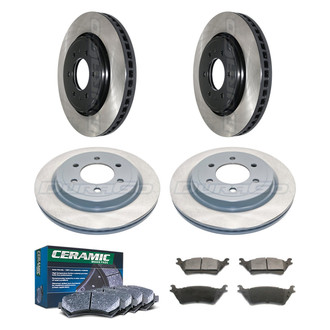 DuraGo® - Electrophoretic Coated Plain Front and Rear Brake Kit with Ceramic Pads